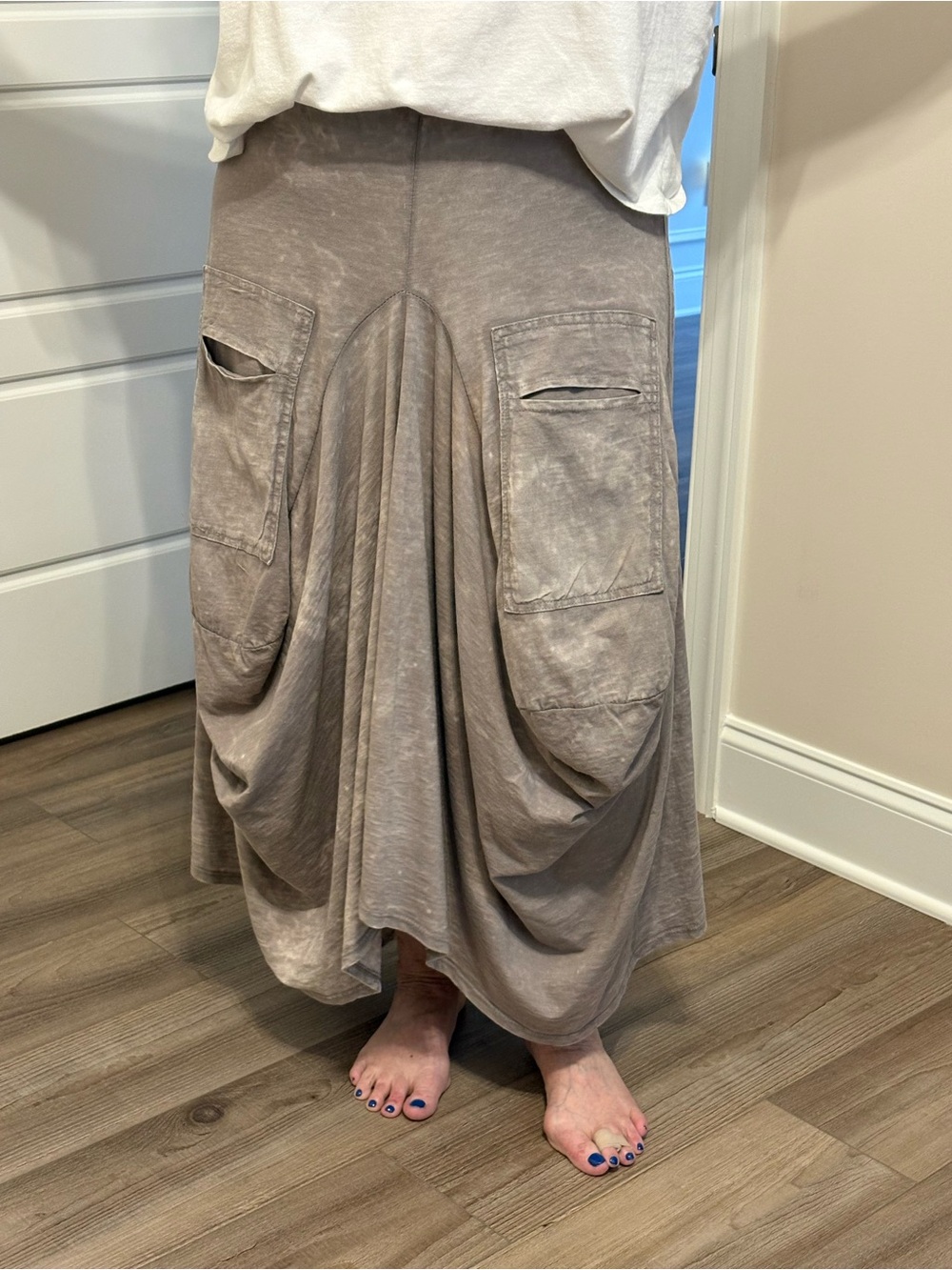 Tempo Paris Taupe Drop-Waist Cargo Bubble Skirt - Picture 3 of 5